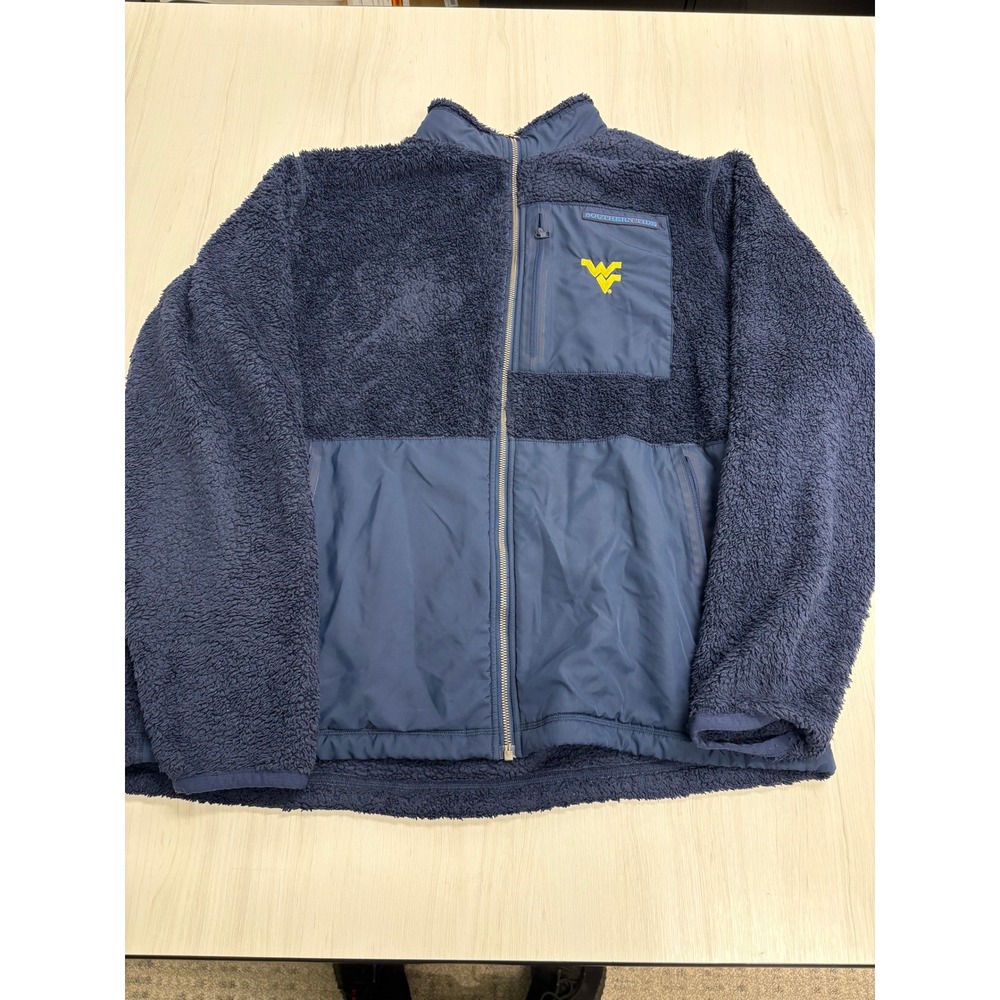 Southern Tide WVU Fleece Full Zip Jacket Navy XXL West Virginia Mountaineers